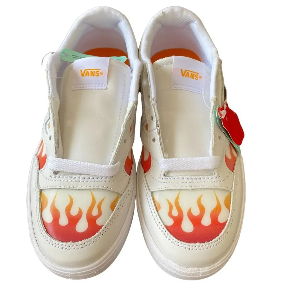 Vans White Flame Lenticular Lowland CC‎ Lace Up Unisex Sneaker Shoes Size W5.5